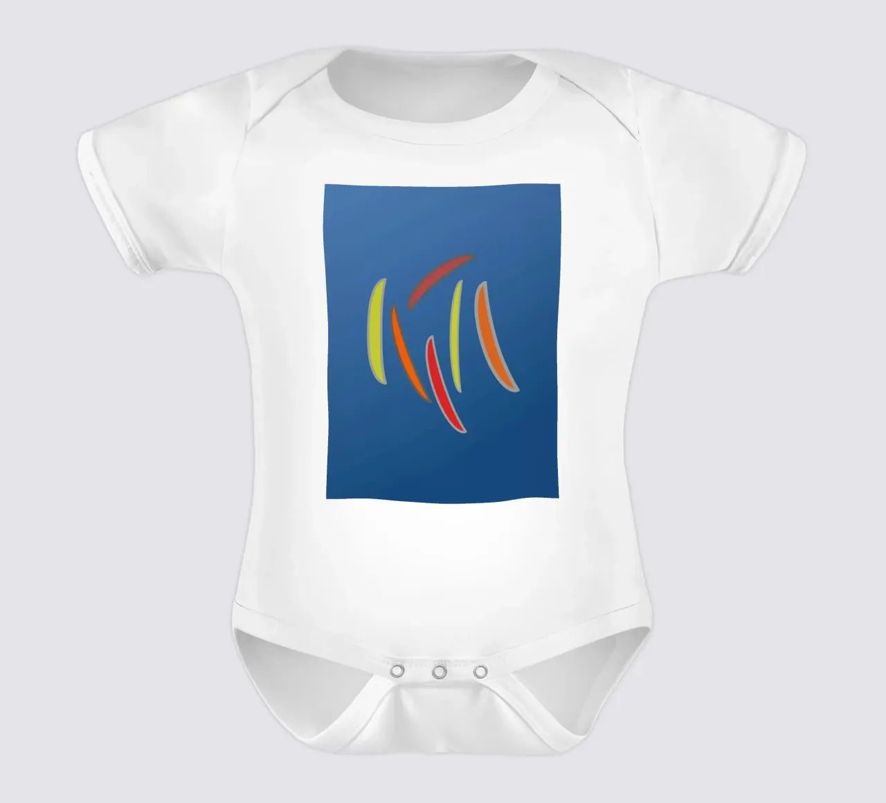 Abstract geometric wavy pattern short-sleeve baby romper by Something for you
