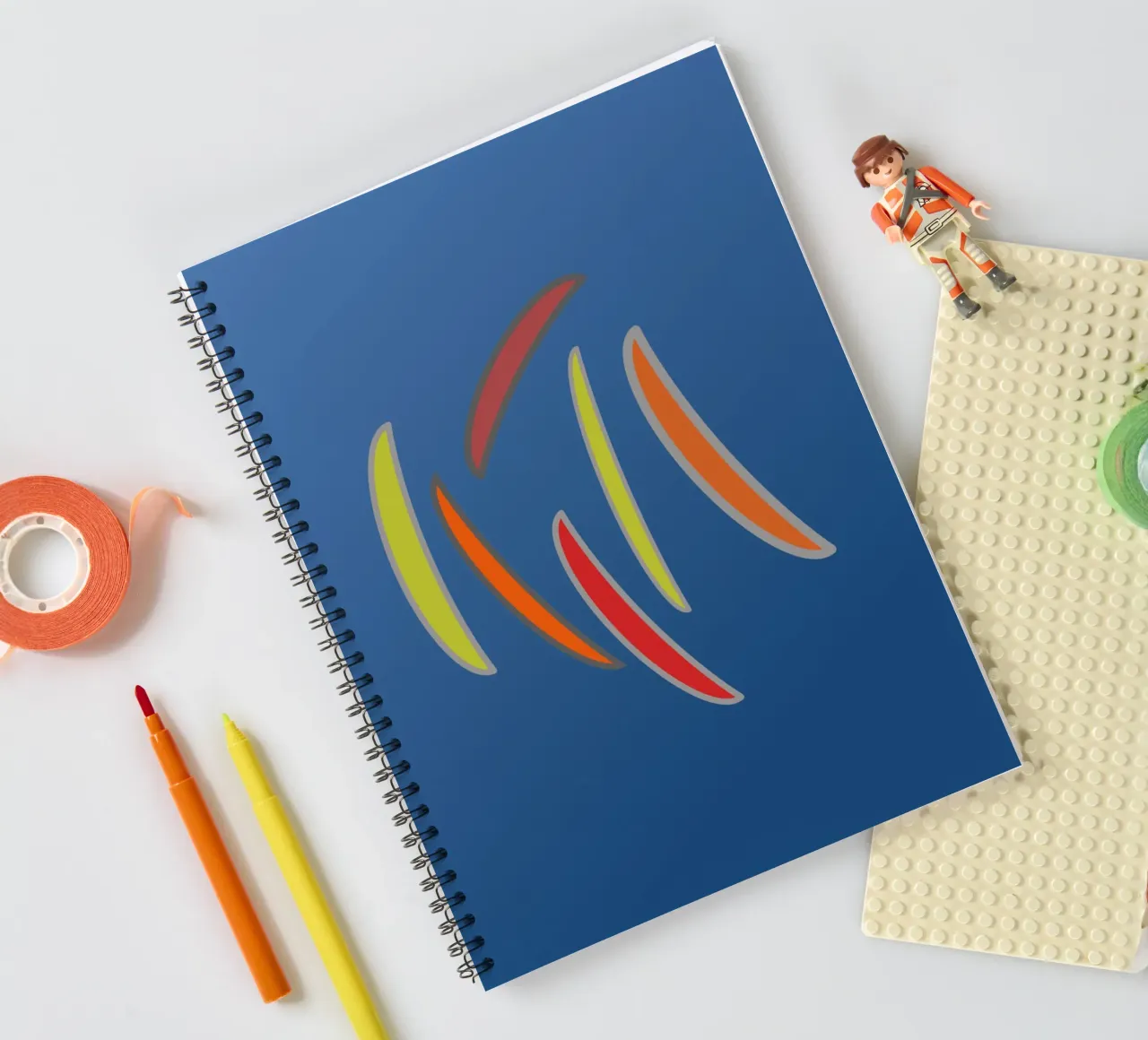 Abstract geometric wavy pattern spiral notebook by Something for you