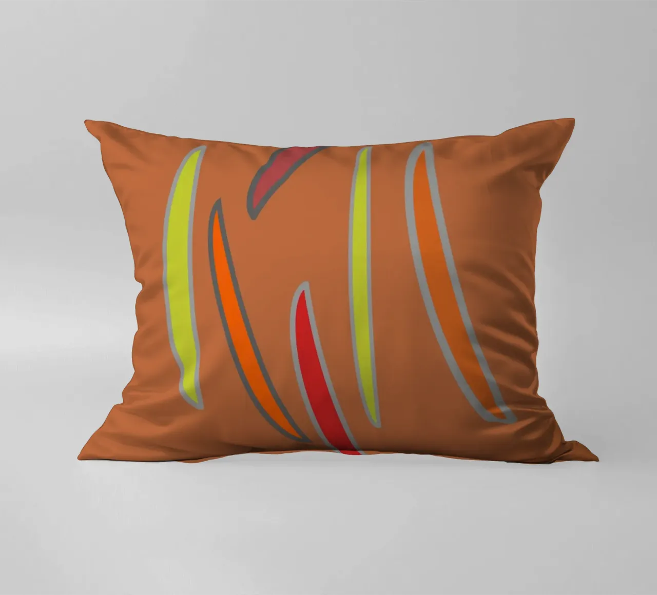 Abstract geometric pattern in orange decorative cushion by Something for you