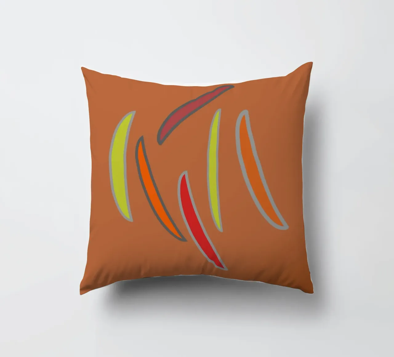 Abstract geometric pattern in orange decorative cushion by Something for you