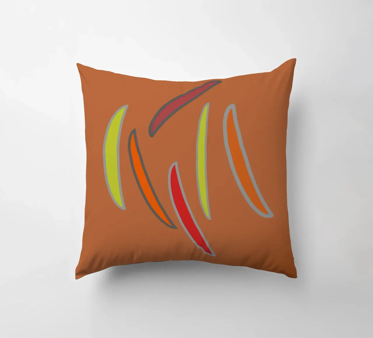 Abstract geometric pattern in orange decorative cushion by Something for you
