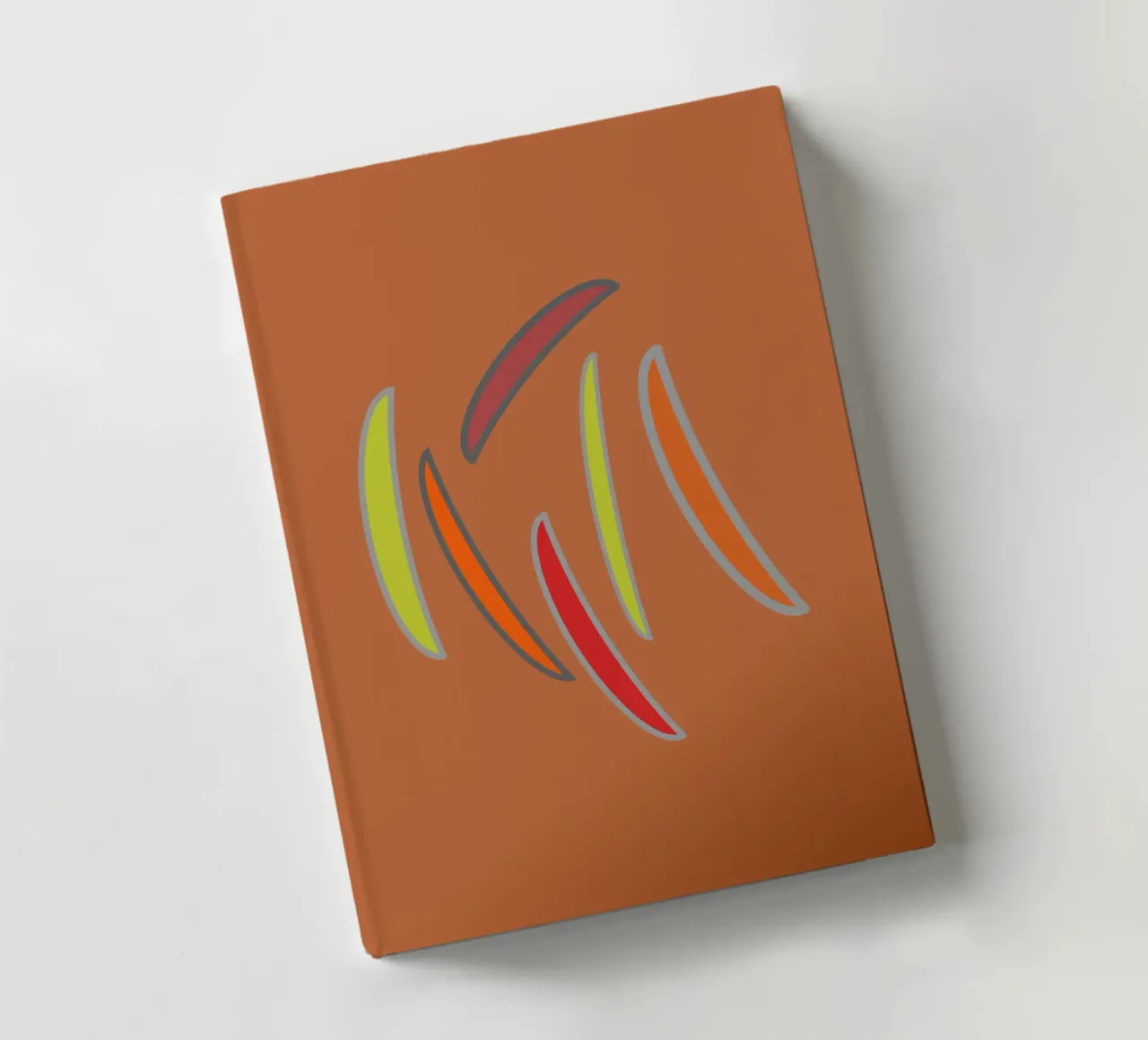 Abstract geometric pattern in orange notebook by Something for you