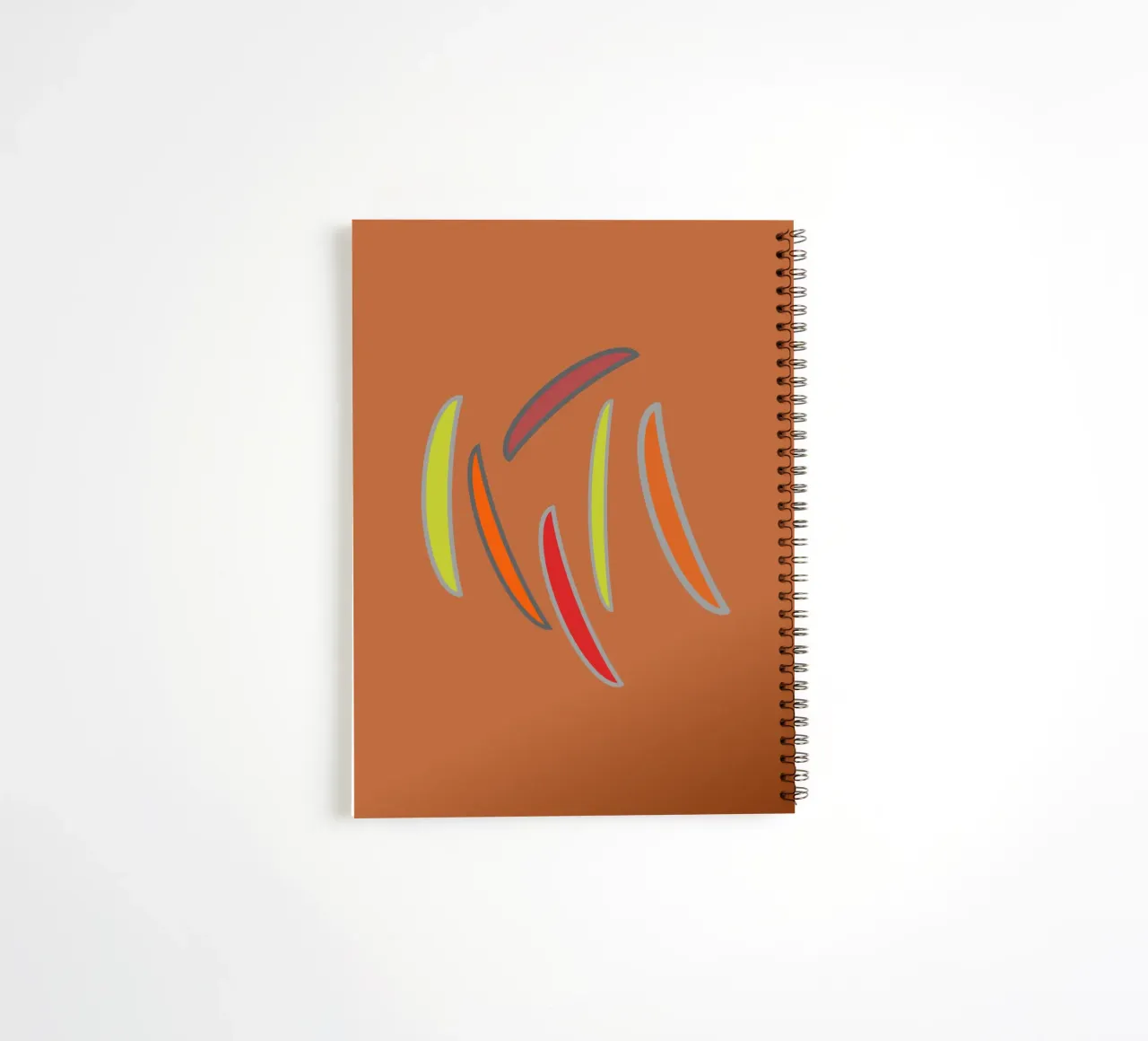 Abstract geometric pattern in orange spiral notebook by Something for you