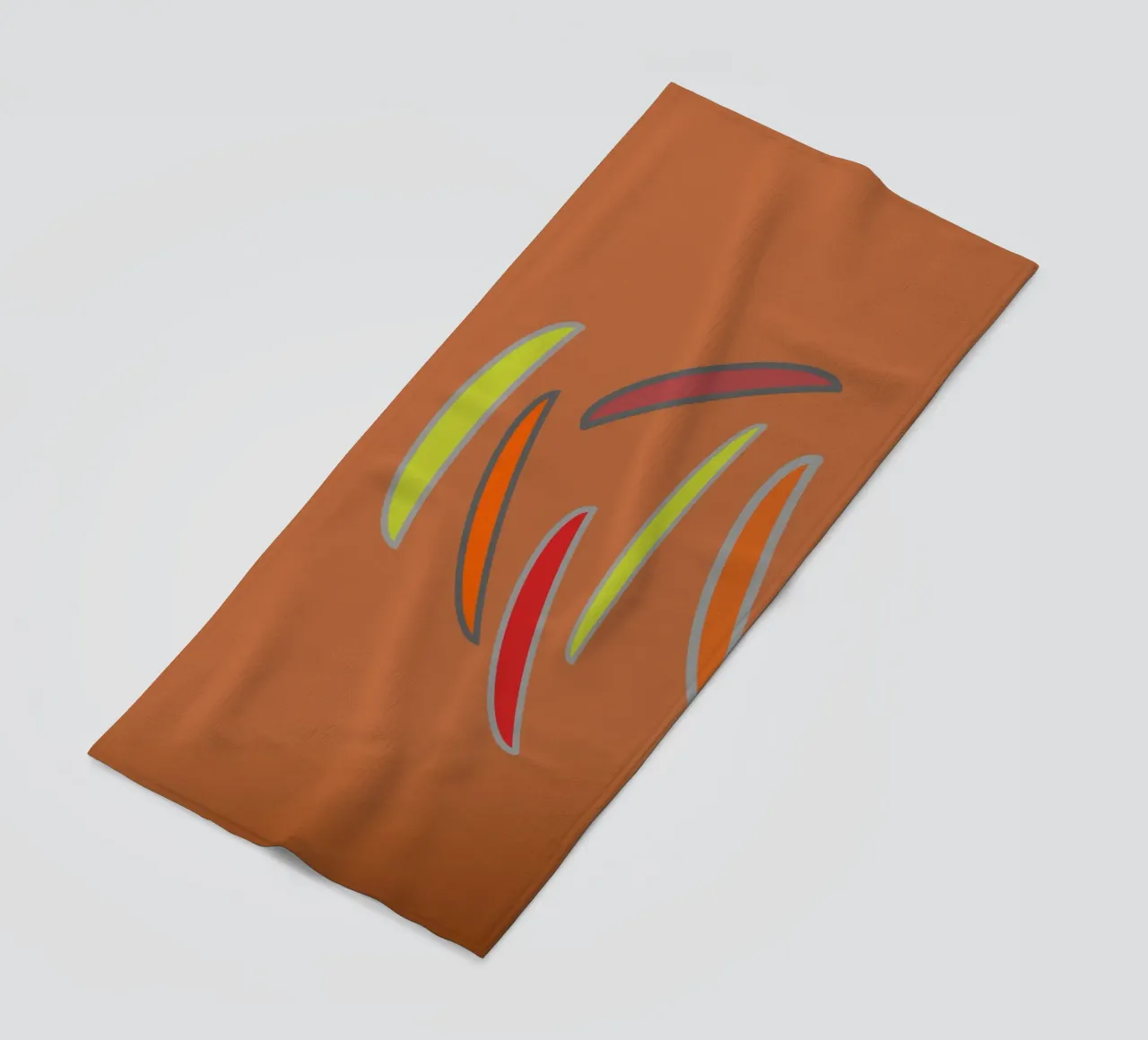 Abstract geometric pattern in orange beach towel by Something for you