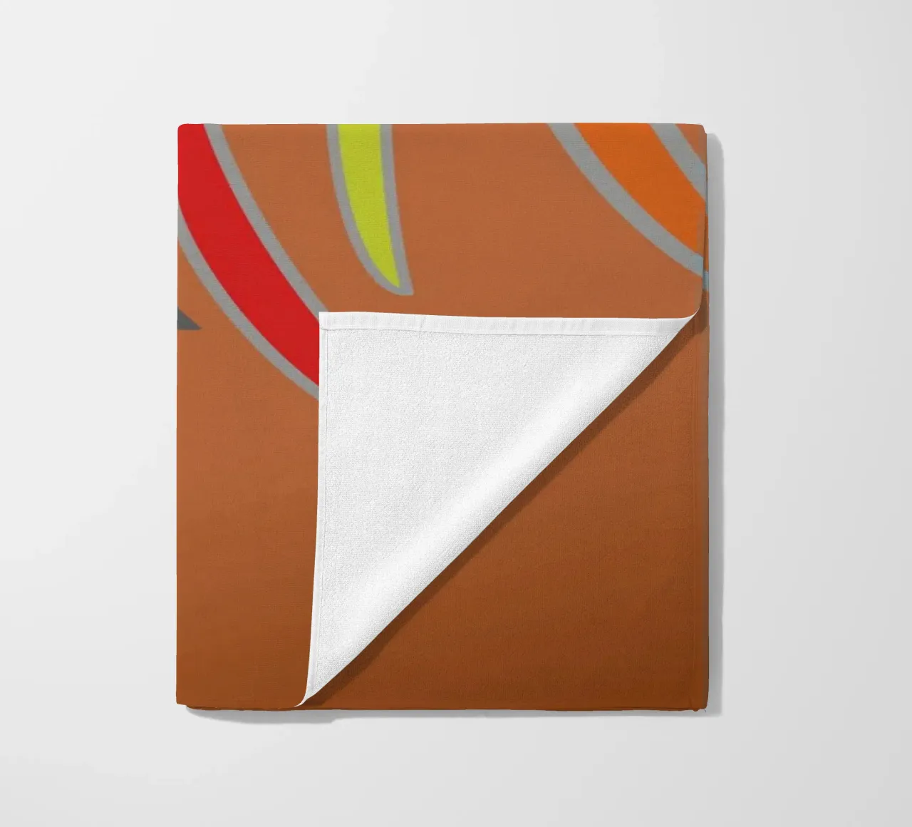 Abstract geometric pattern in orange beach towel by Something for you