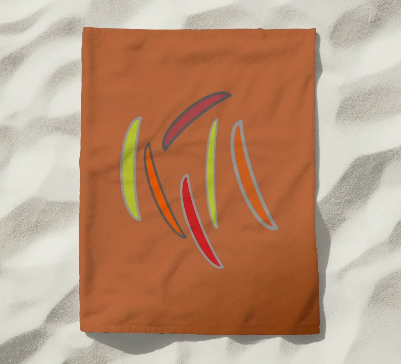 Abstract geometric pattern in orange beach towel by Something for you