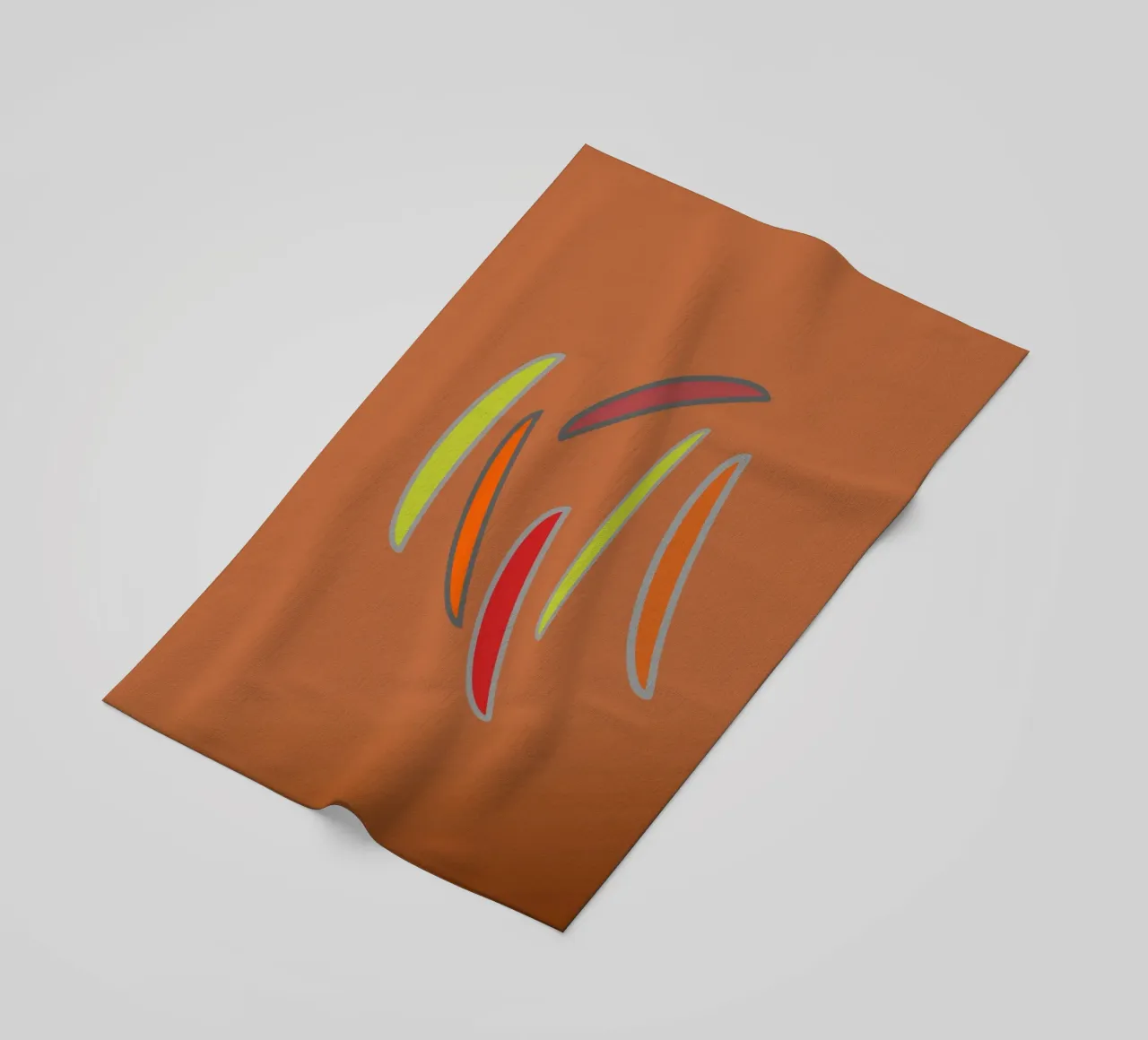 Abstract geometric pattern in orange beach towel by Something for you