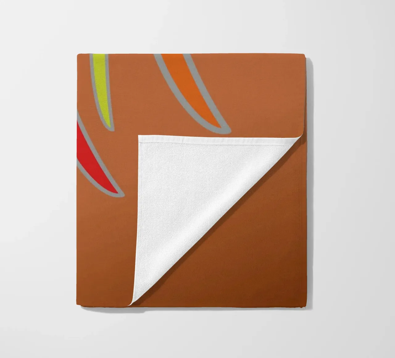 Abstract geometric pattern in orange beach towel by Something for you