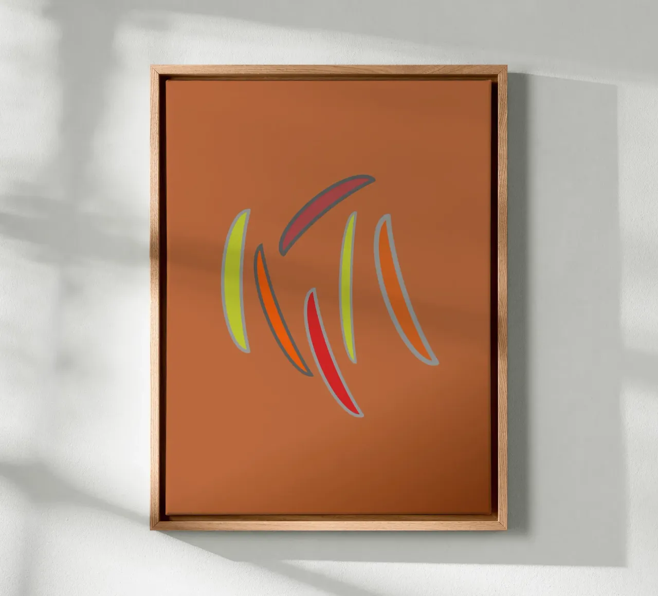 Abstract geometric pattern in orange canvas by Something for you