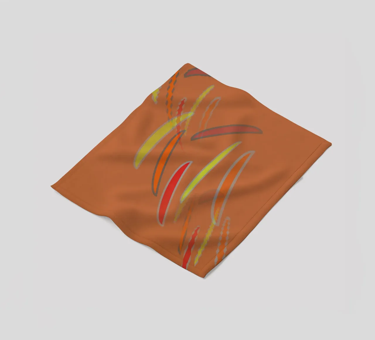 Abstract geometric wavy pattern in orange fleece blanket by Something for you
