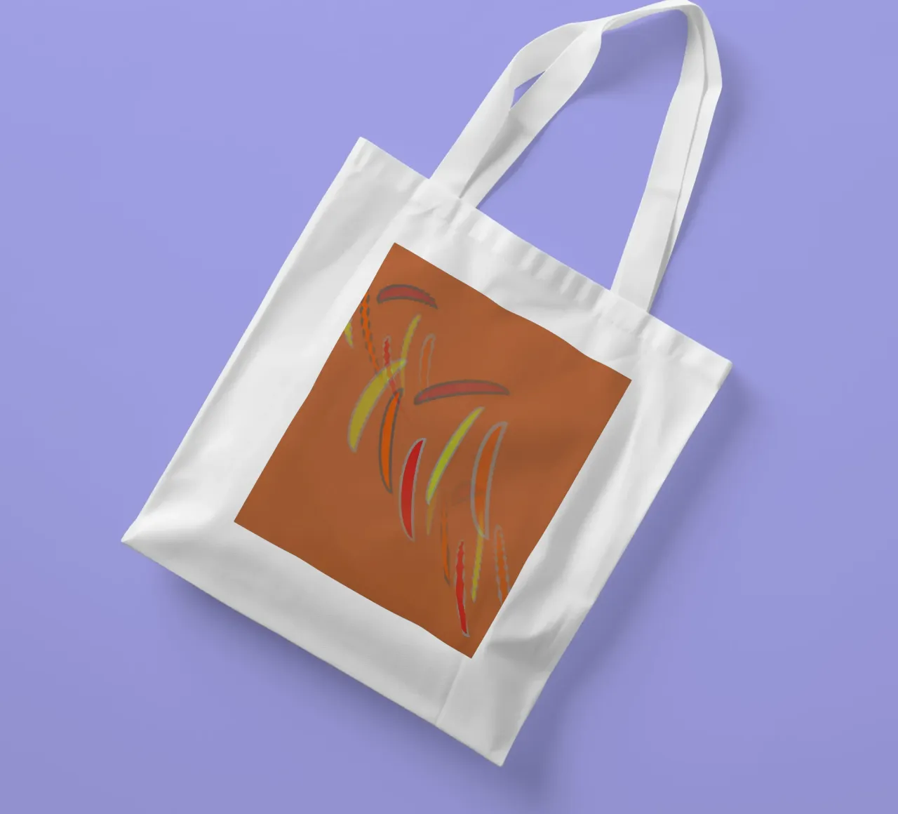 Abstract geometric wavy pattern in orange tote bag by Something for you