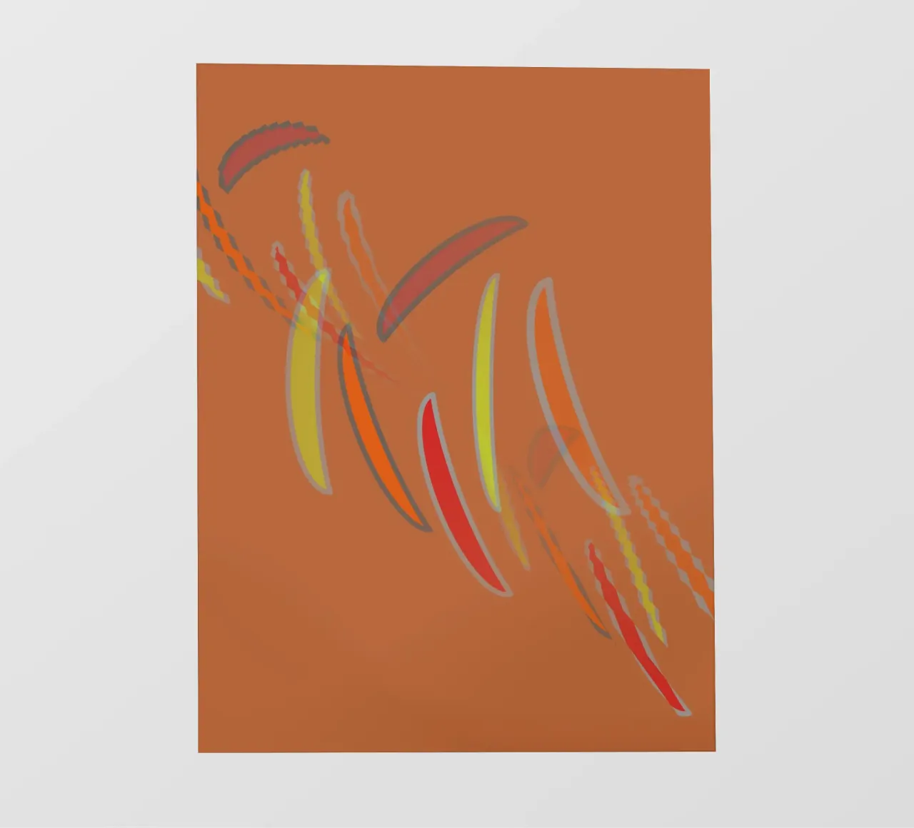 Abstract geometric wavy pattern in orange backlit film by Something for you