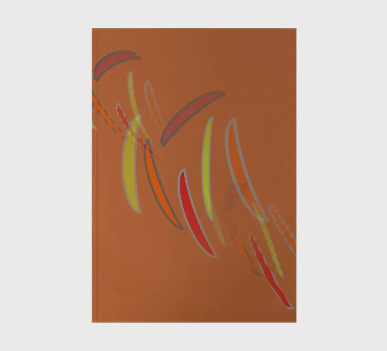 Abstract geometric wavy pattern in orange notebook by Something for you