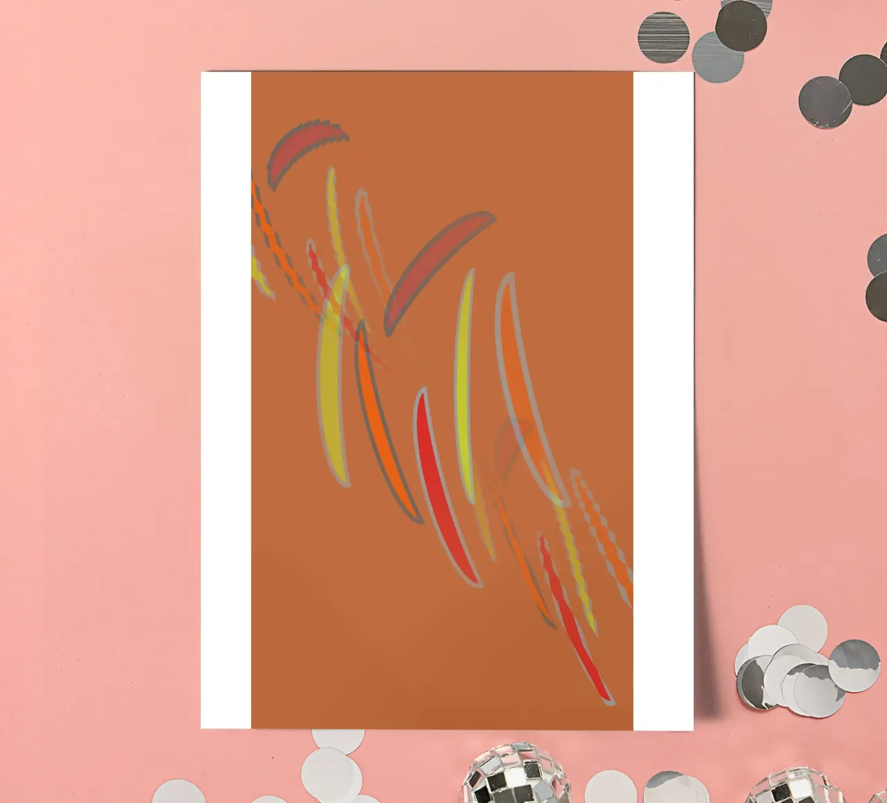 Abstract geometric wavy pattern in orange sticker sheet by Something for you