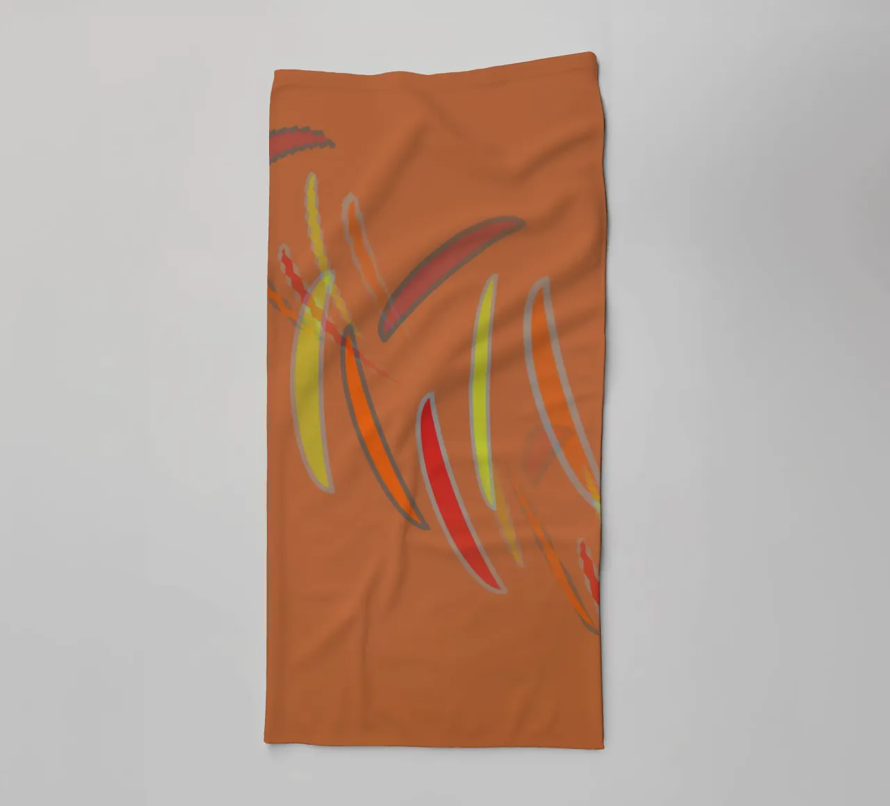 Abstract geometric wavy pattern in orange towel by Something for you