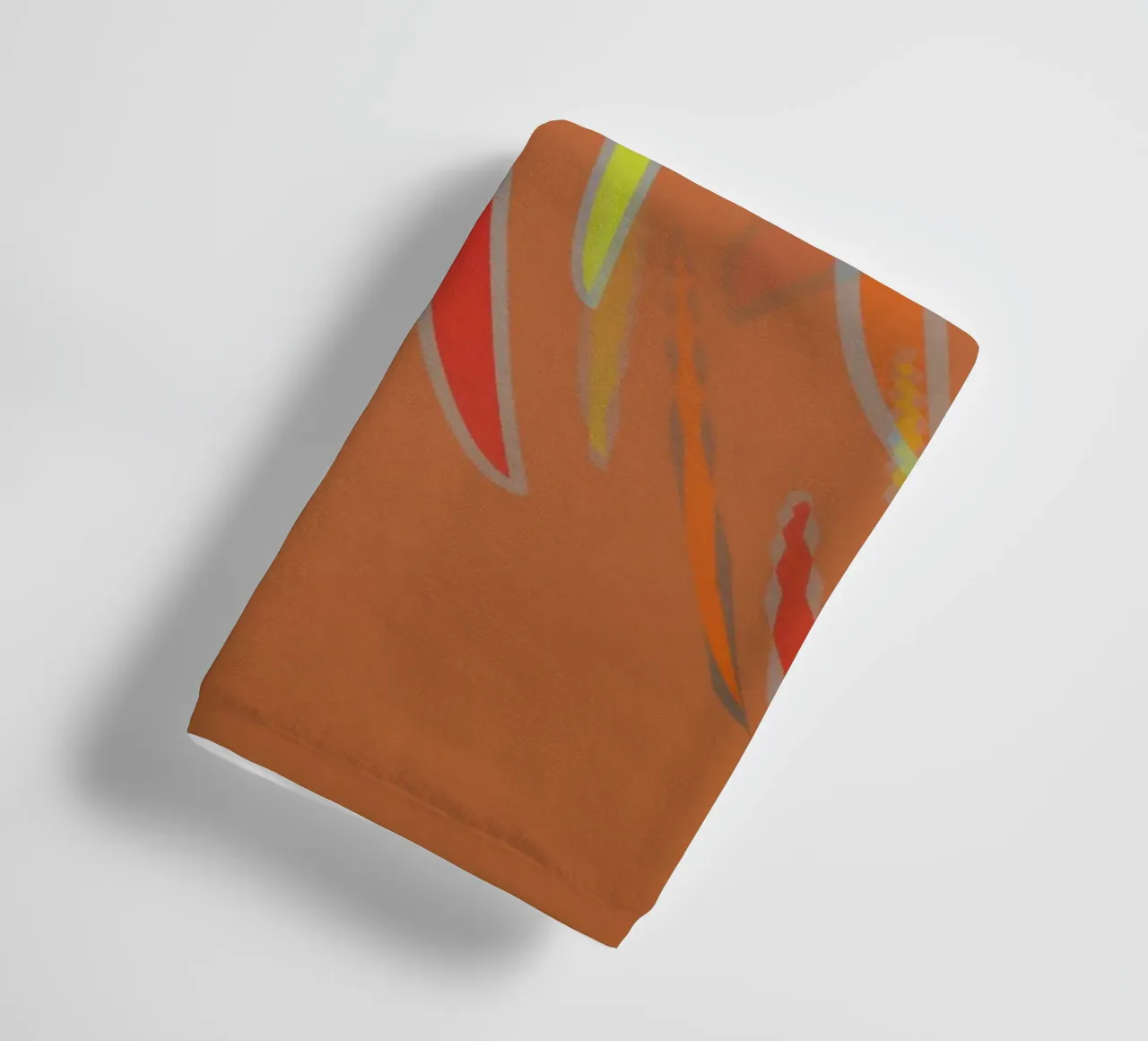 Abstract geometric wavy pattern in orange towel by Something for you