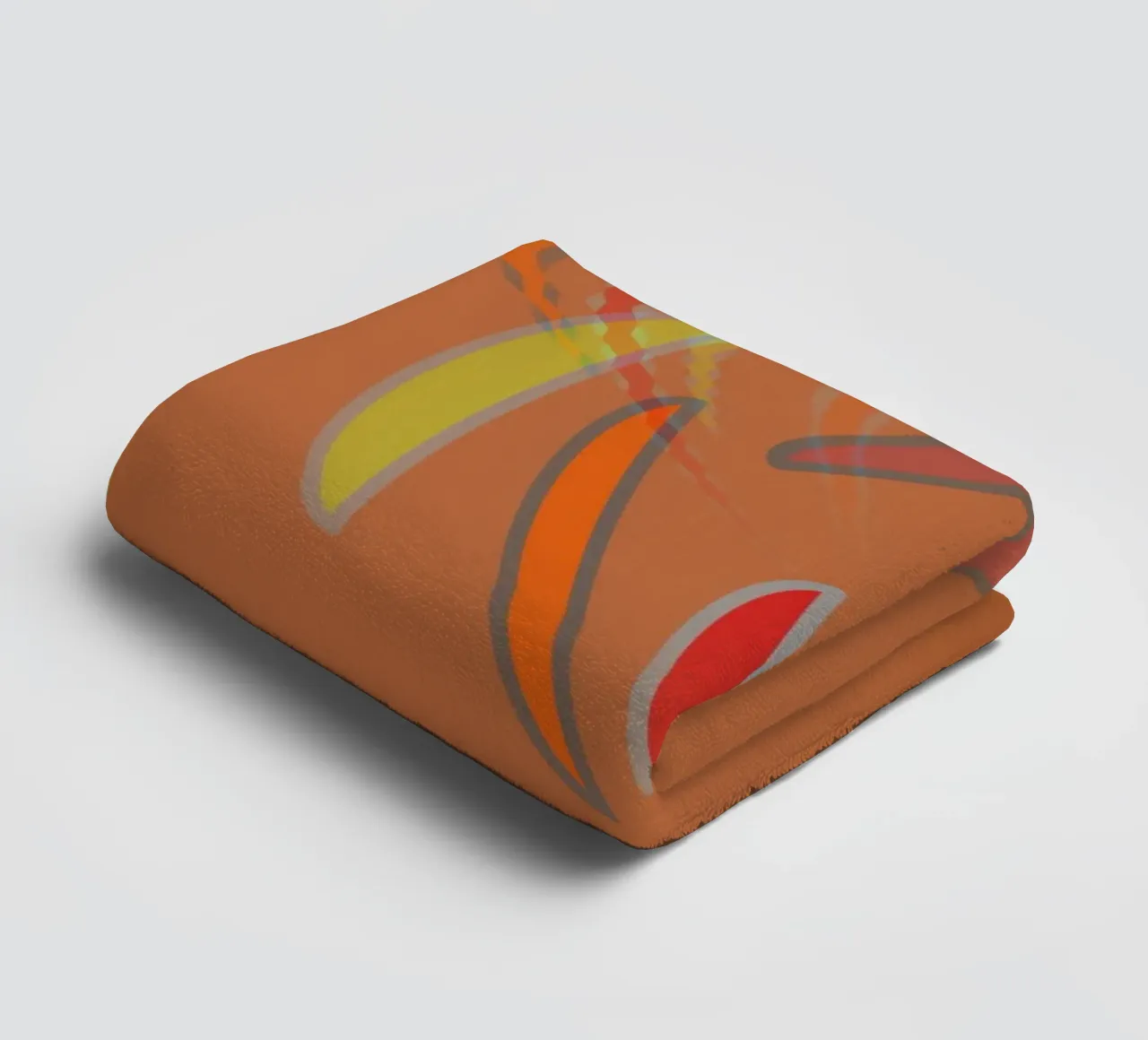 Abstract geometric wavy pattern in orange towel by Something for you