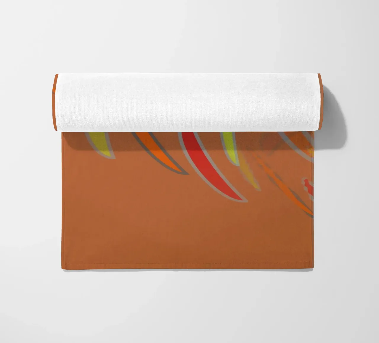 Abstract geometrisch golvend patroon in oranje strandhanddoek van Something for you