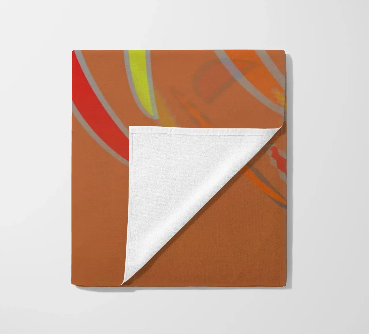Abstract geometrisch golvend patroon in oranje strandhanddoek van Something for you