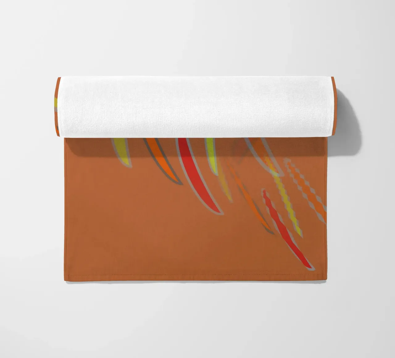 Abstract geometrisch golvend patroon in oranje strandhanddoek van Something for you