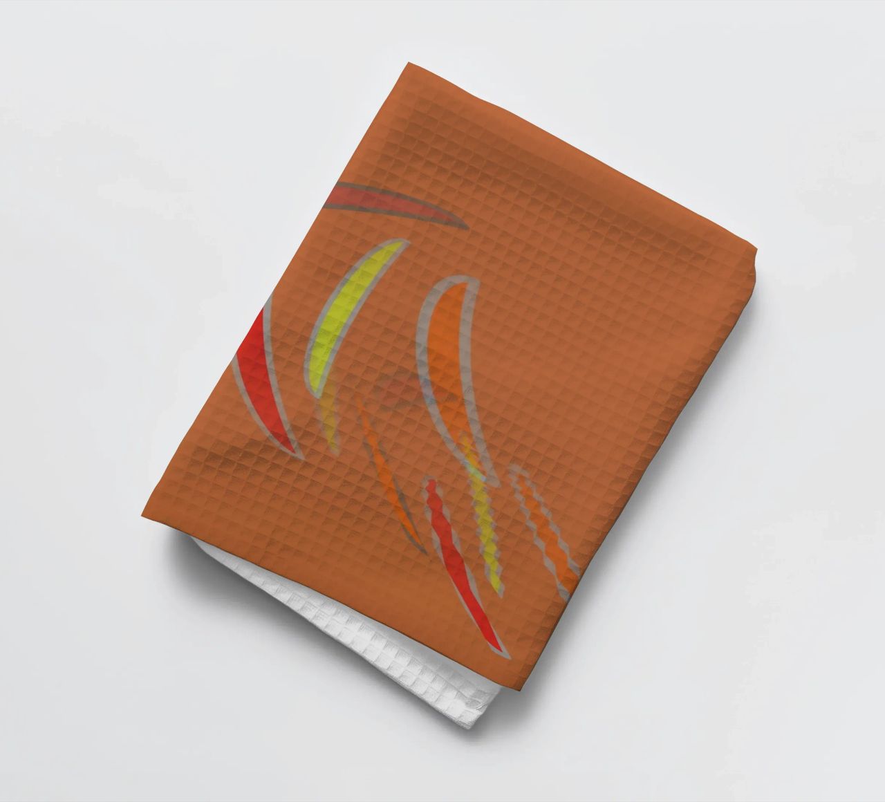 Motivo geometrico astratto ondulato in arancione canovaccio da cucina da Something for you