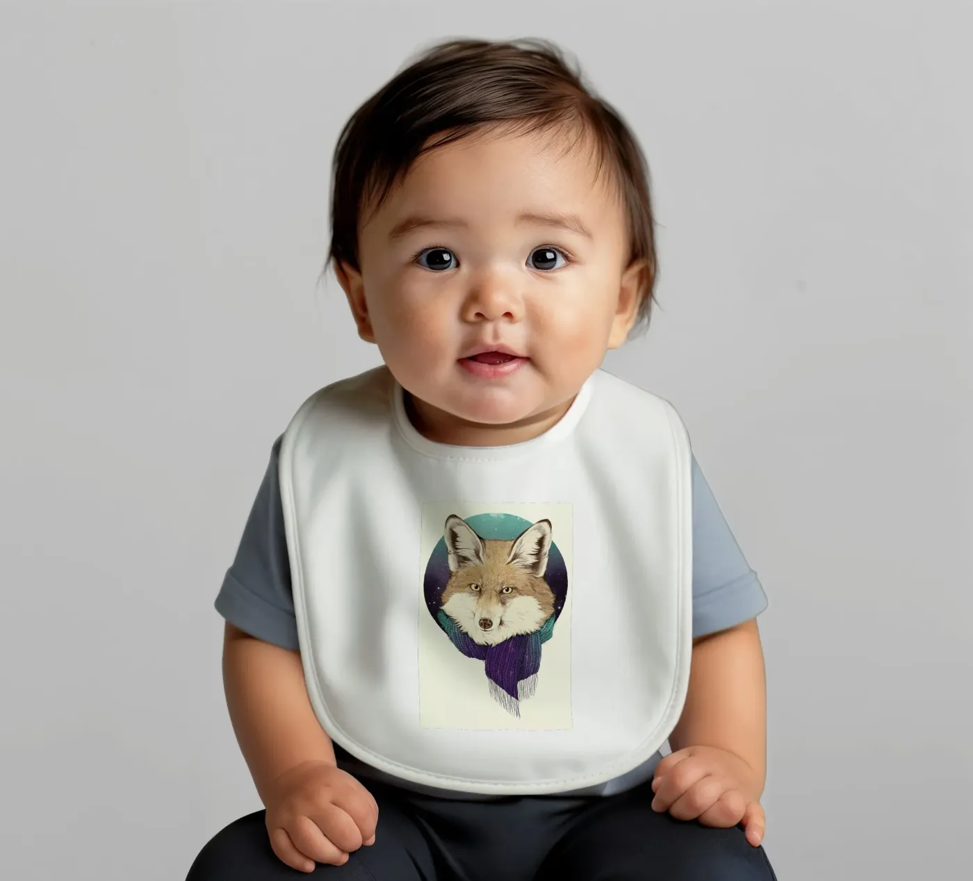 Winter Fox Babylätzchen von Laura Graves