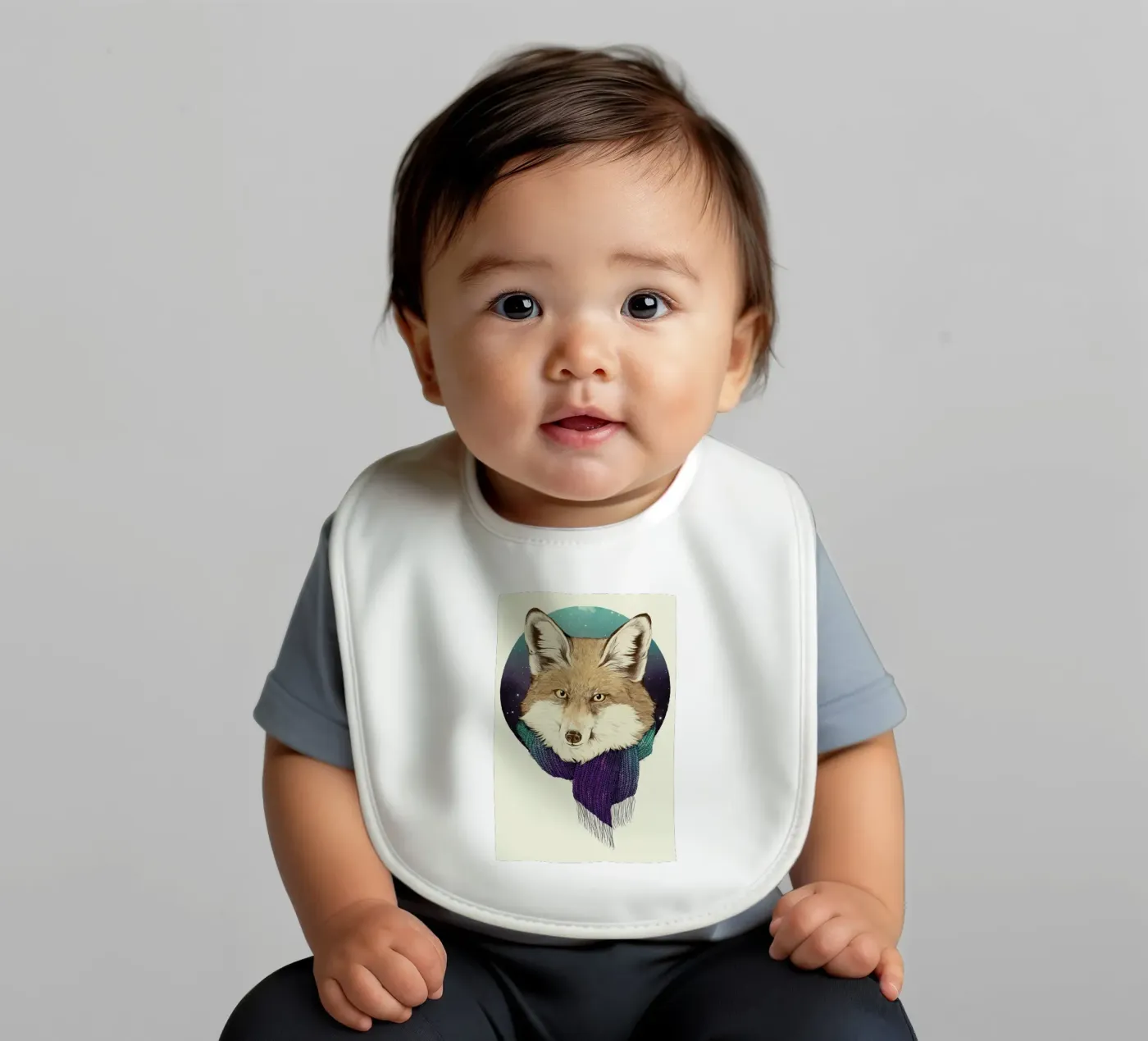 Winter Fox baby slabbetje van Laura Graves