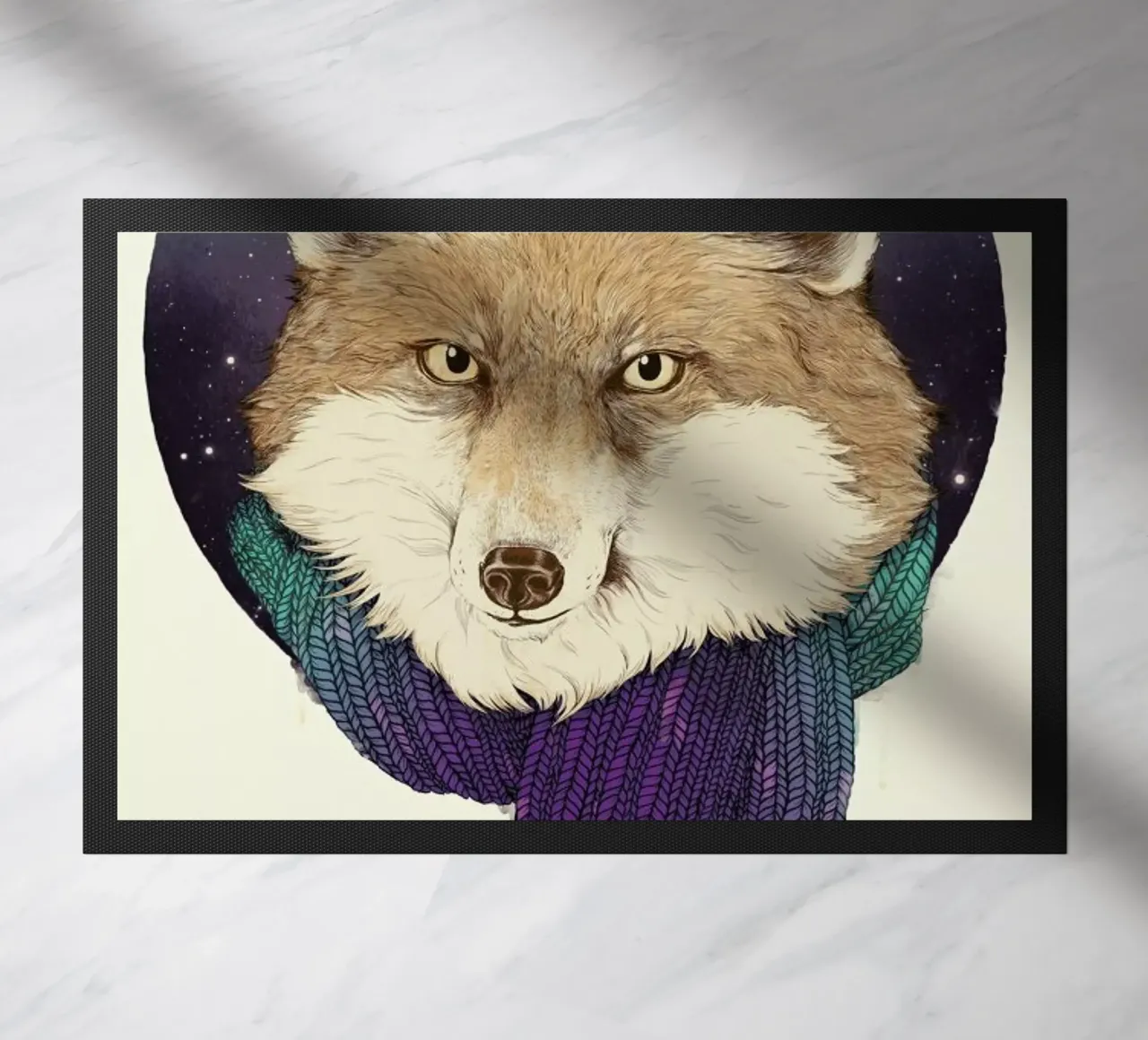 Winter Fox doormat by Laura Graves