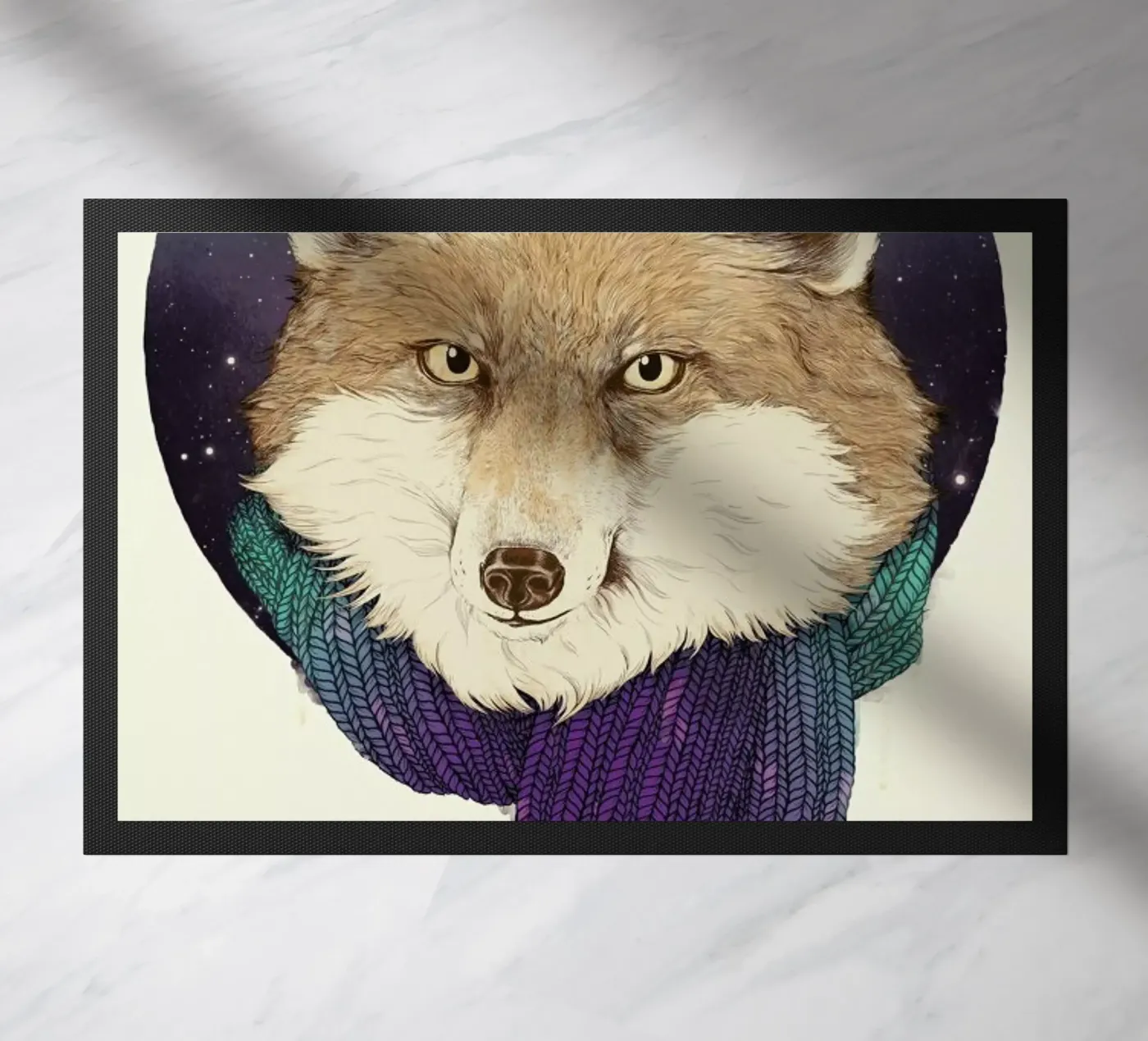 Winter Fox doormat by Laura Graves