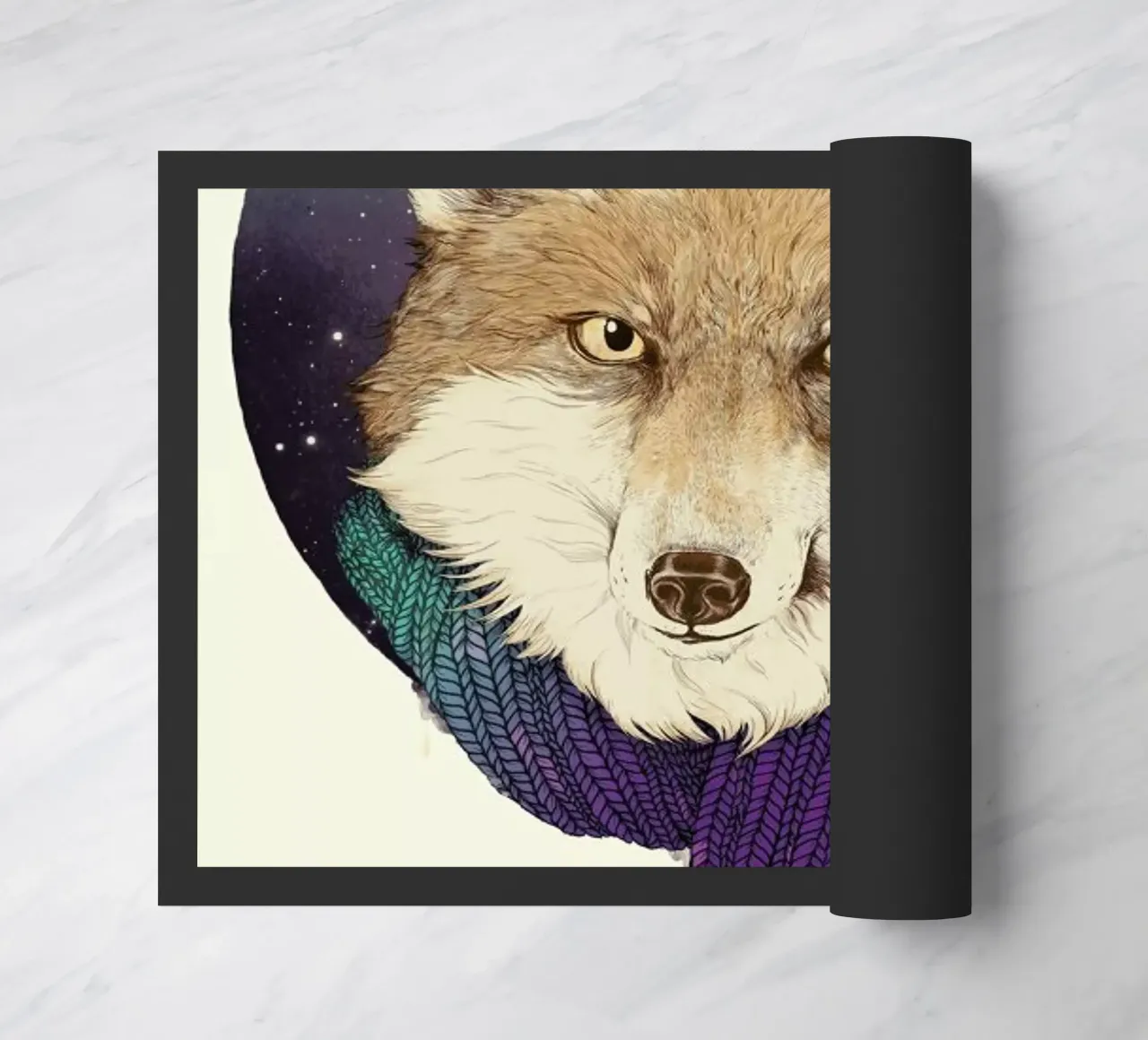 Winter Fox doormat by Laura Graves