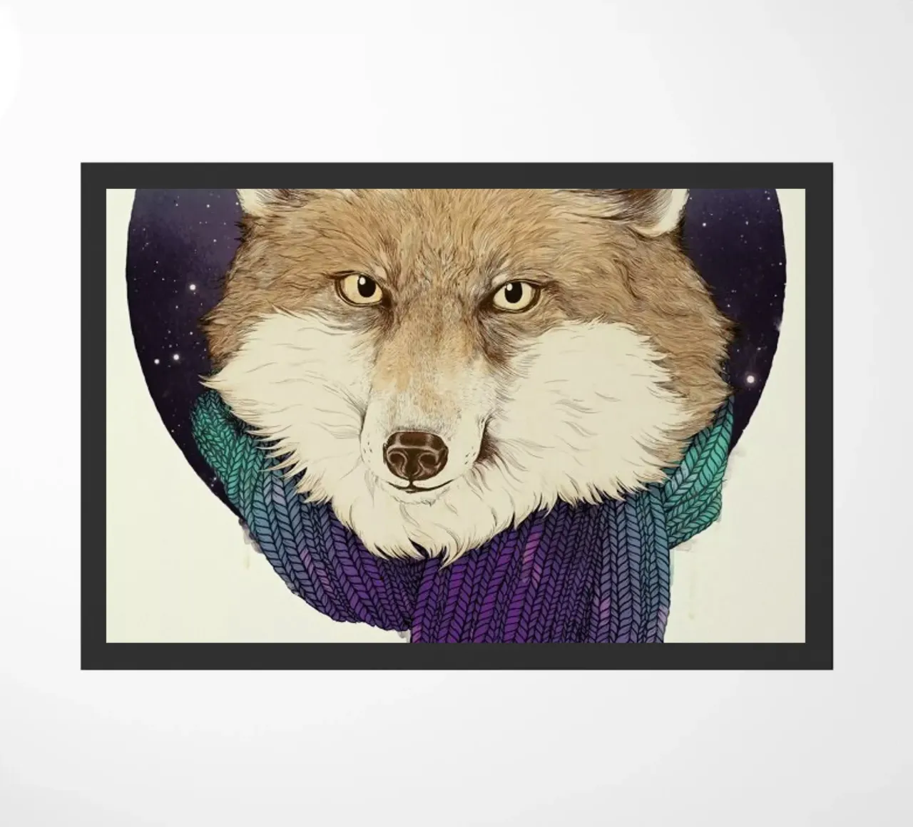 Winter Fox doormat by Laura Graves