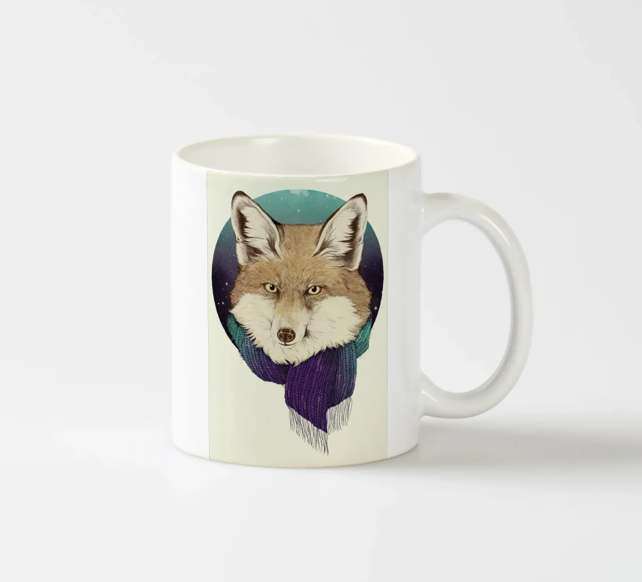Winter Fox ceramic mug by Laura Graves