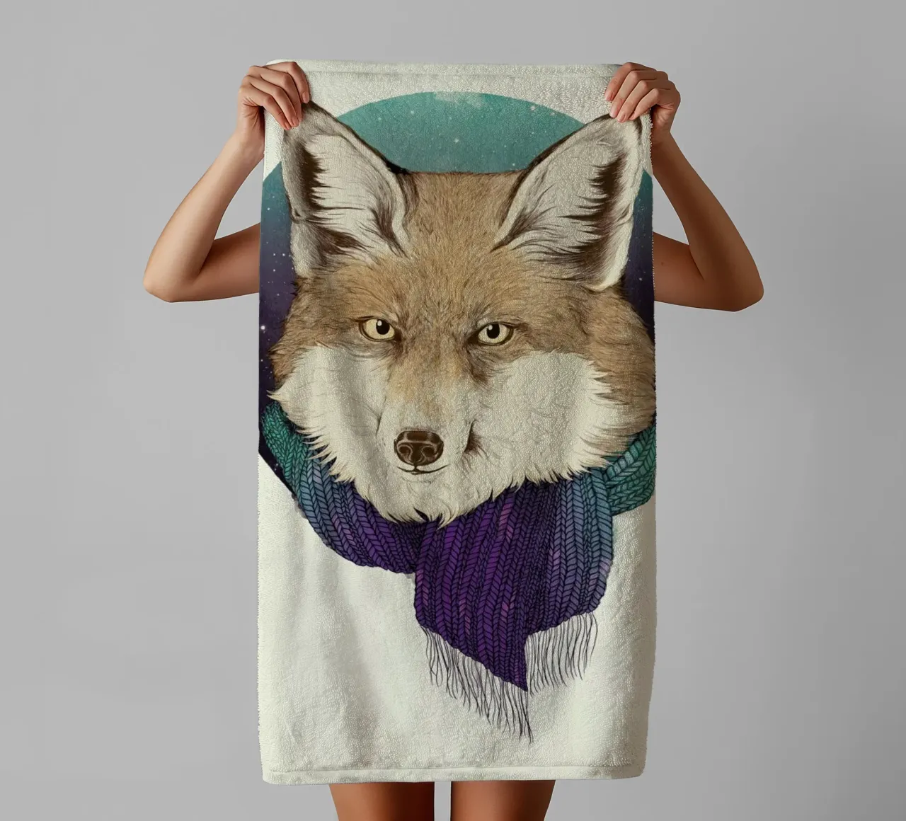 Winter Fox badhanddoek van Laura Graves