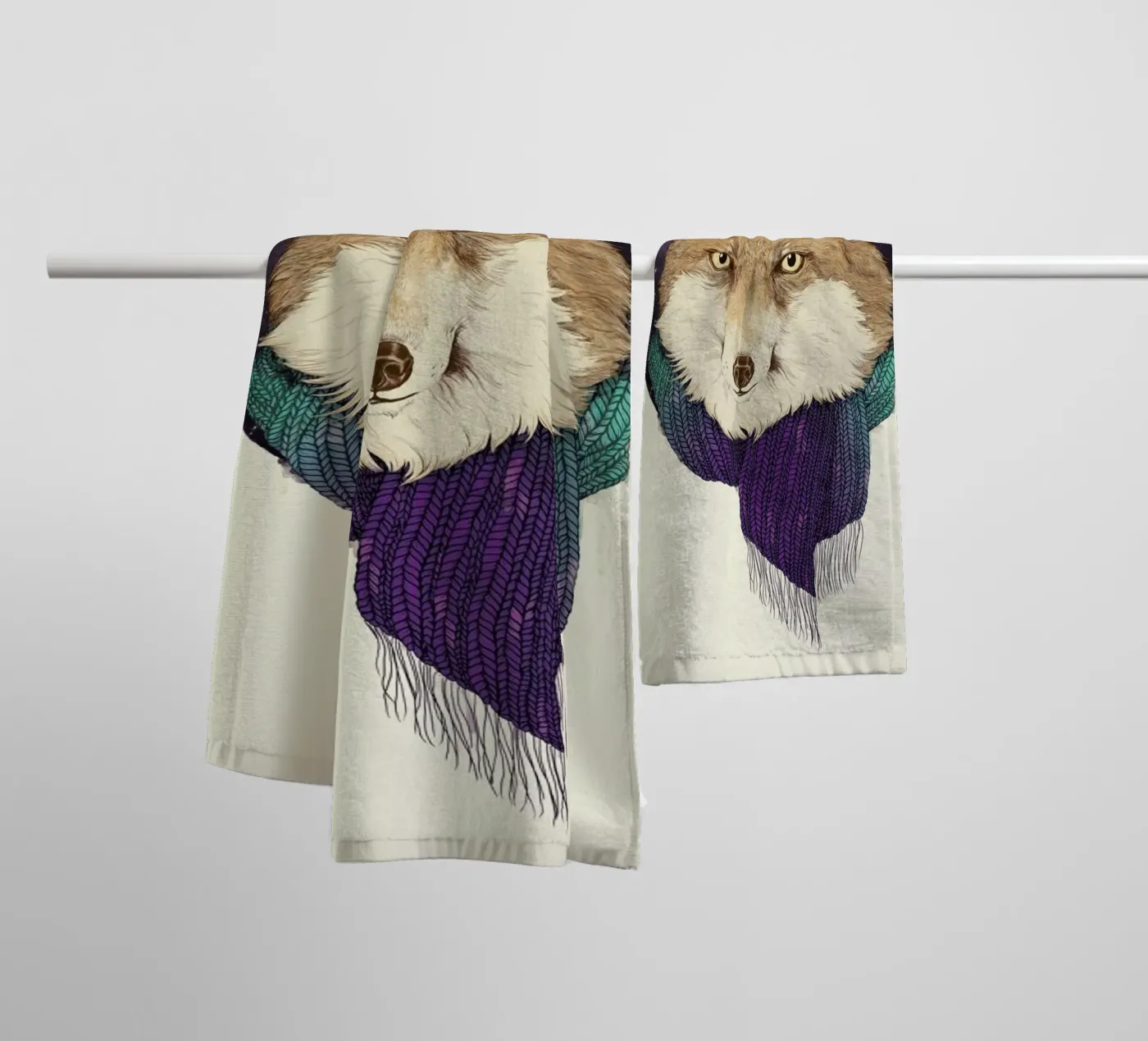 Winter Fox badhanddoek van Laura Graves