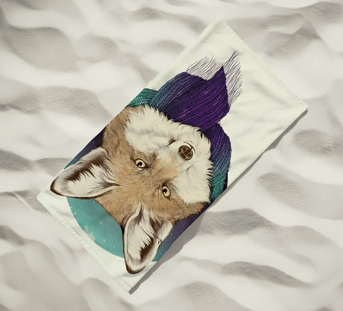 Winter Fox Strandtuch von Laura Graves
