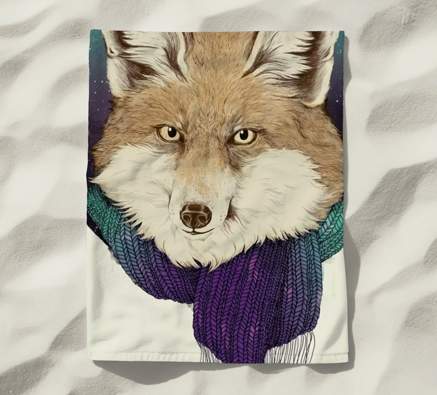 Winter Fox Strandtuch von Laura Graves