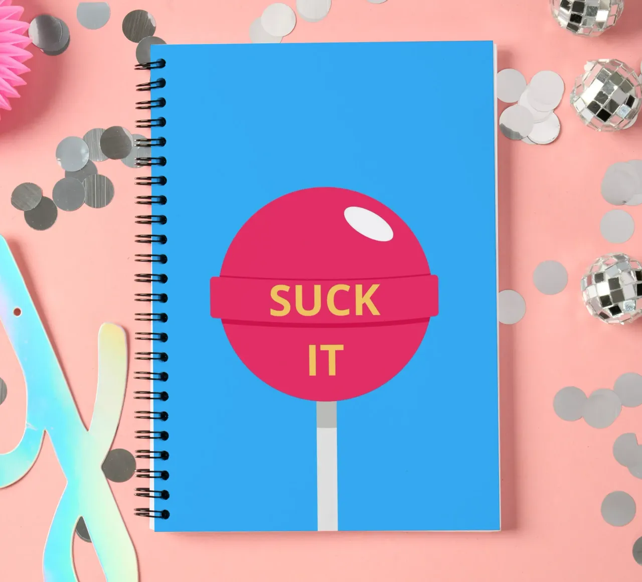 SUCK IT spiral notebook by LisaArtes