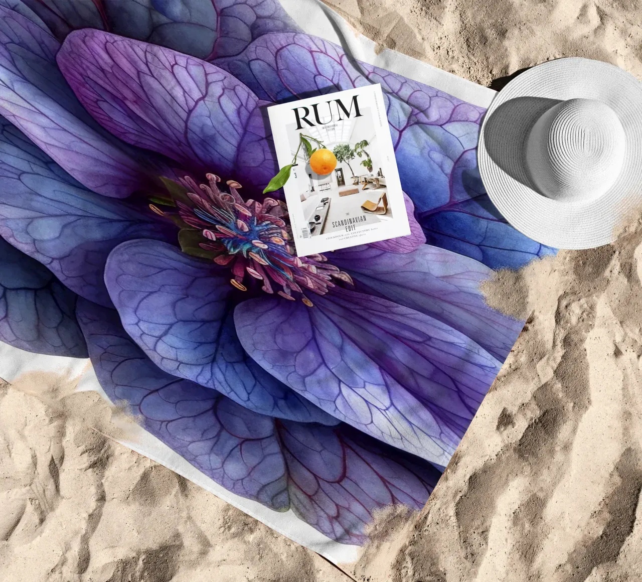 Fiore di eliotropio 4 telo mare da Bold Blooms