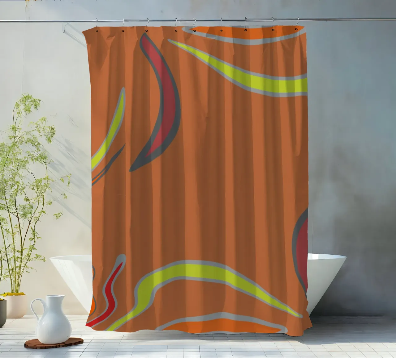 Abstract geometric fractal pattern shower curtain by Something for you