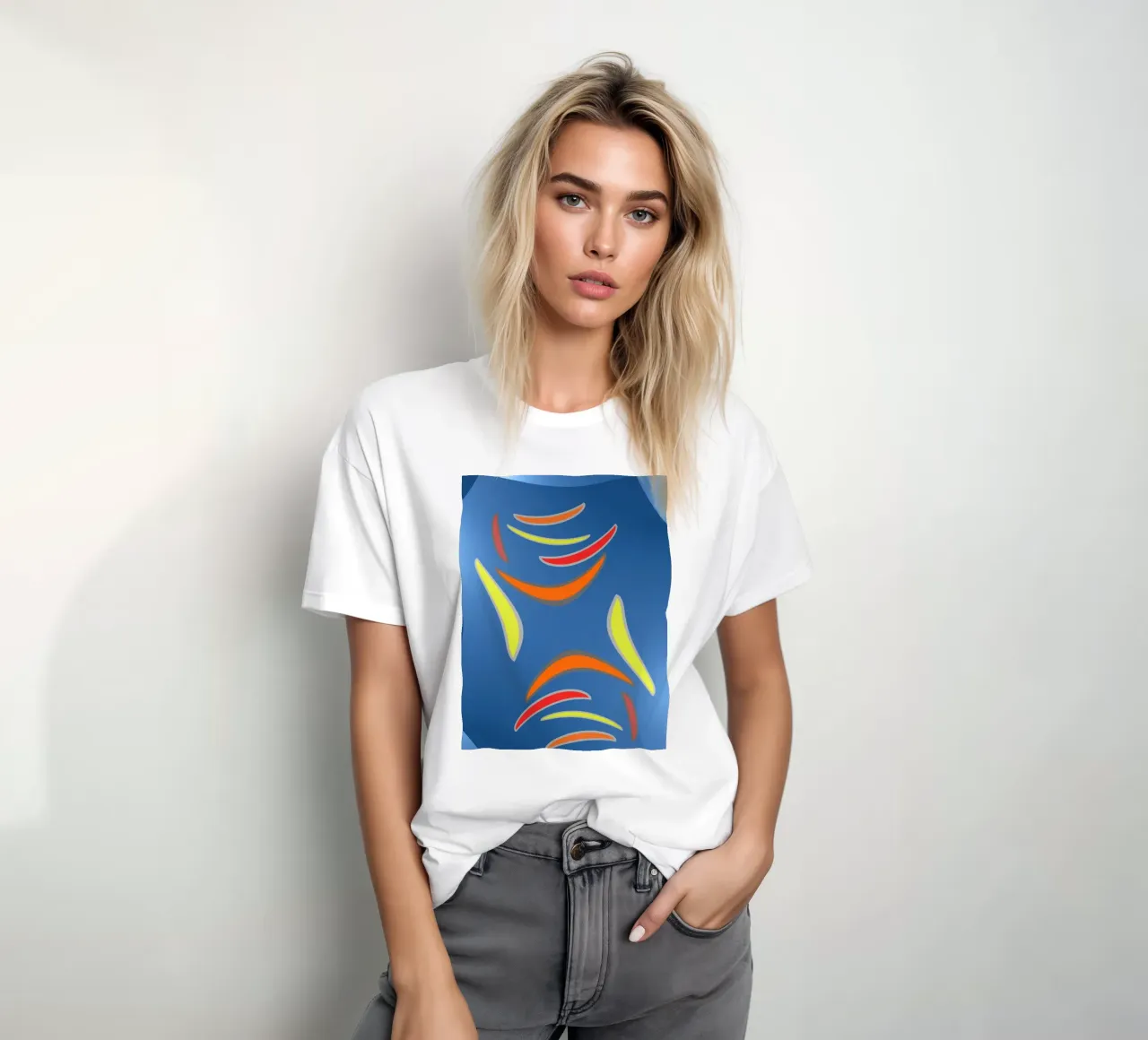 Abstract geometric fractal wavy pattern t-shirt by Something for you