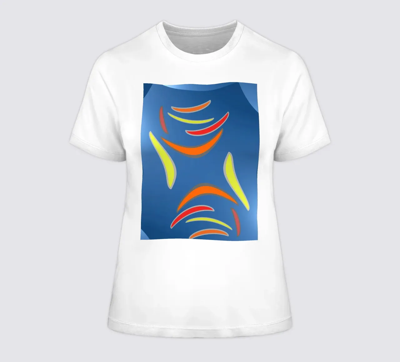Abstract geometric fractal wavy pattern women's fitted t-shirt by Something for you