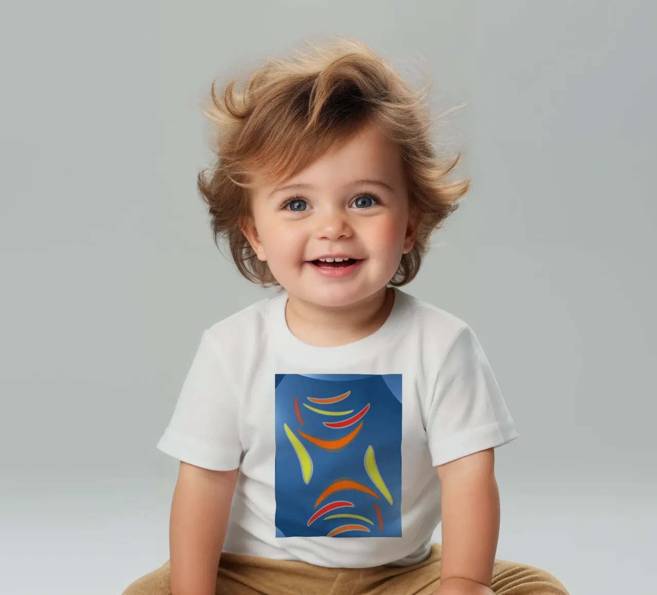 Motif abstrait géométrique fractal ondulé t-shirt pour bébé de Something for you