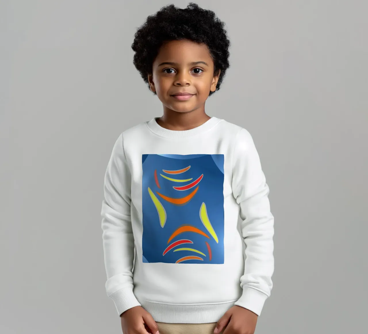 Abstract geometrisch fractal golvend patroon kinder sweatshirt van Something for you