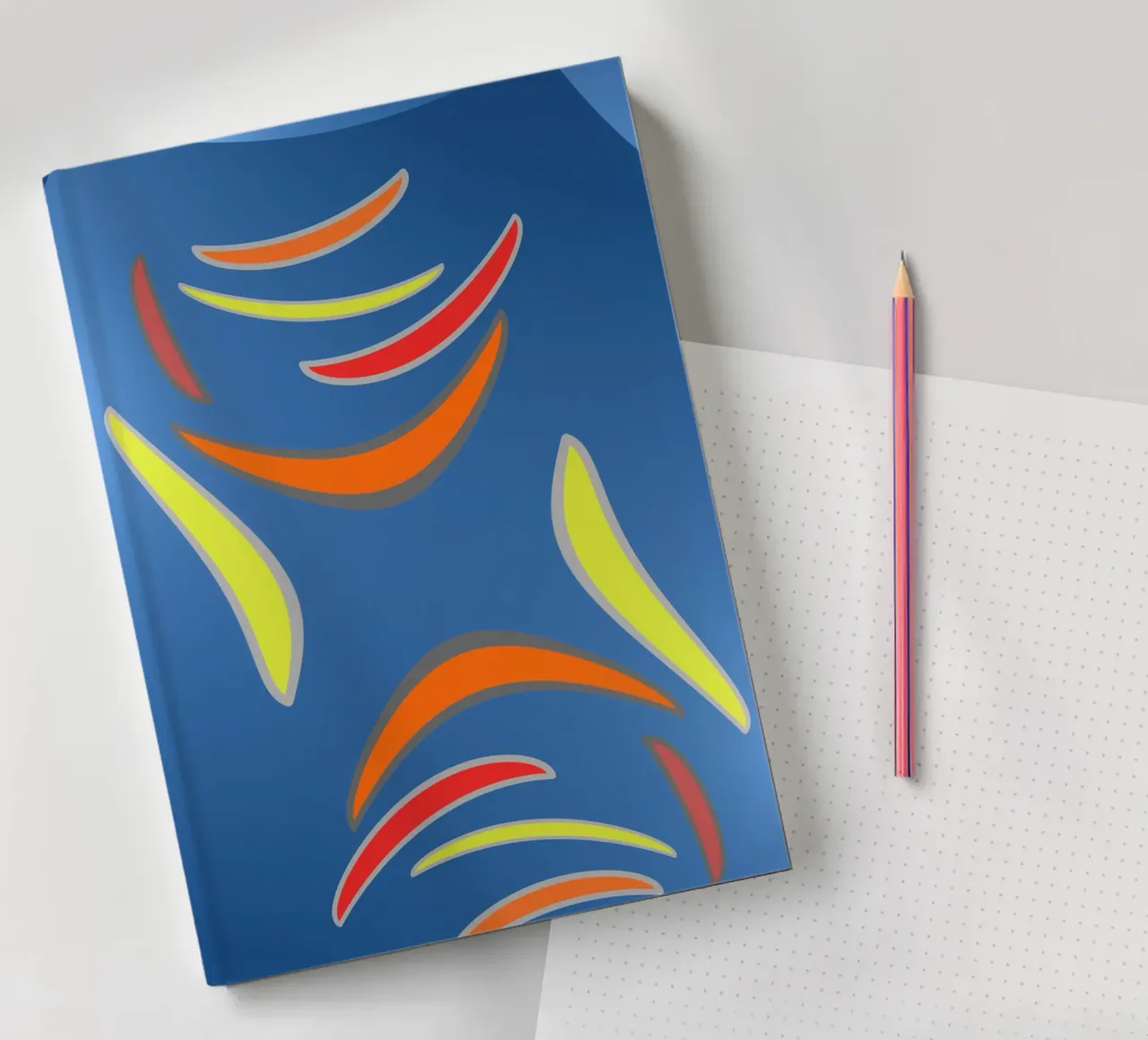 Abstract geometric fractal wavy pattern notebook by Something for you