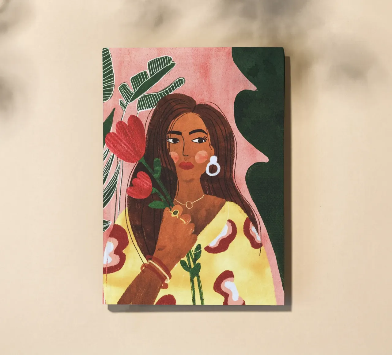 Woman with a flower notebook by GigiRosado