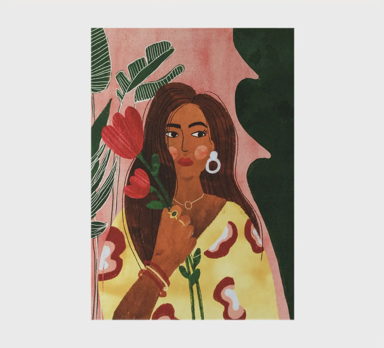 Woman with a flower notebook by GigiRosado