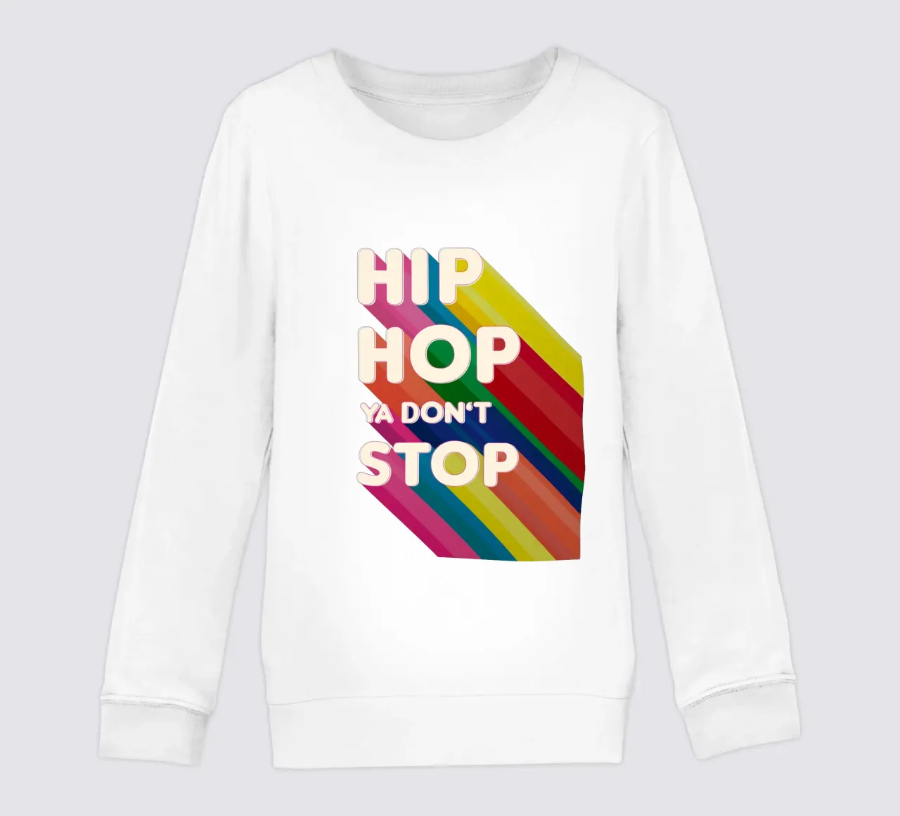 Hip Hop Ya Don’t Stop Retro Rainbow Typography Art felpa bambino da showmemars