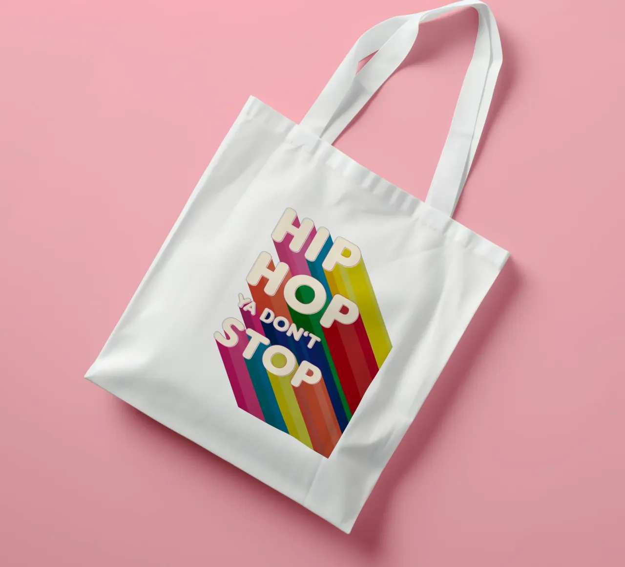 Hip Hop Ya Don’t Stop Retro Rainbow Typography Art borsa in juta da showmemars