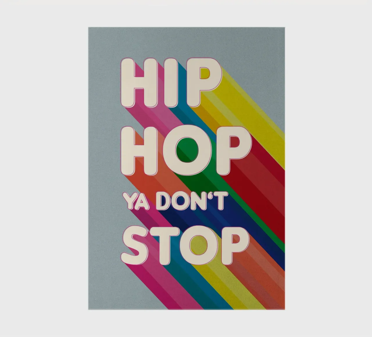 Hip Hop Ya Don’t Stop Retro Rainbow Typography Art notebook by showmemars