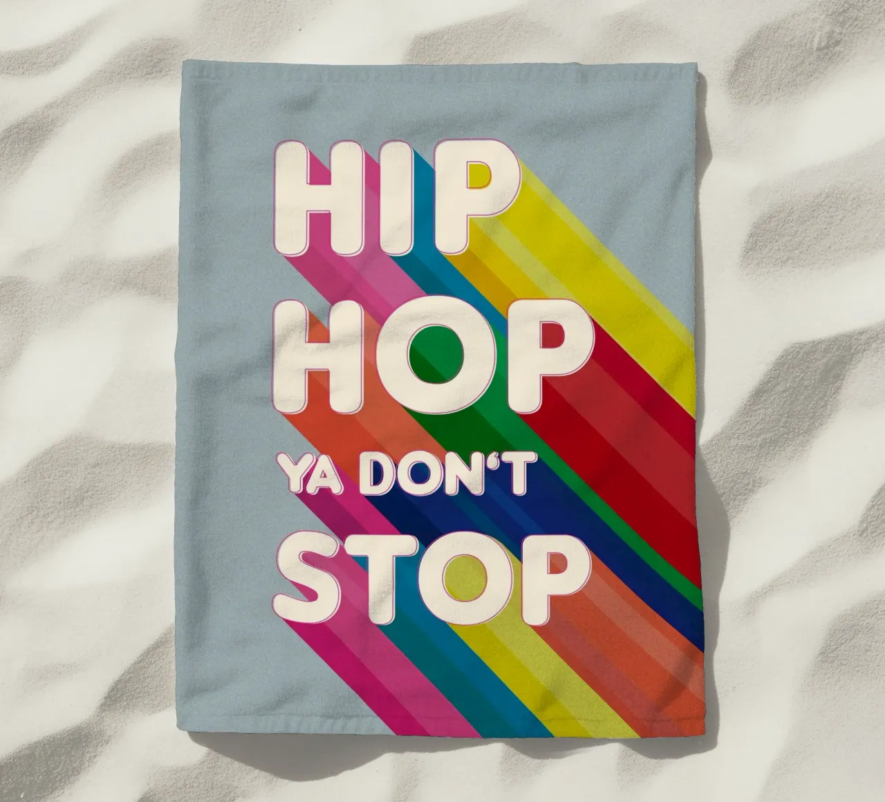 Hip Hop Ya Don’t Stop Retro Rainbow Typography Art telo mare da showmemars